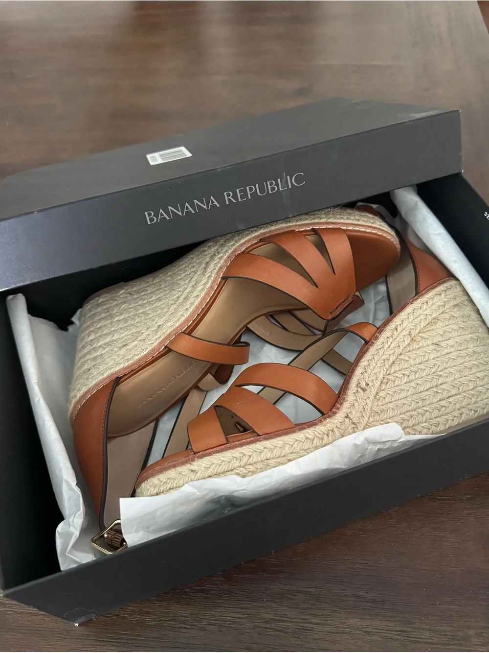 Banana Republic - Bridge Leather Espadrille Wedge Sandals (Brown)